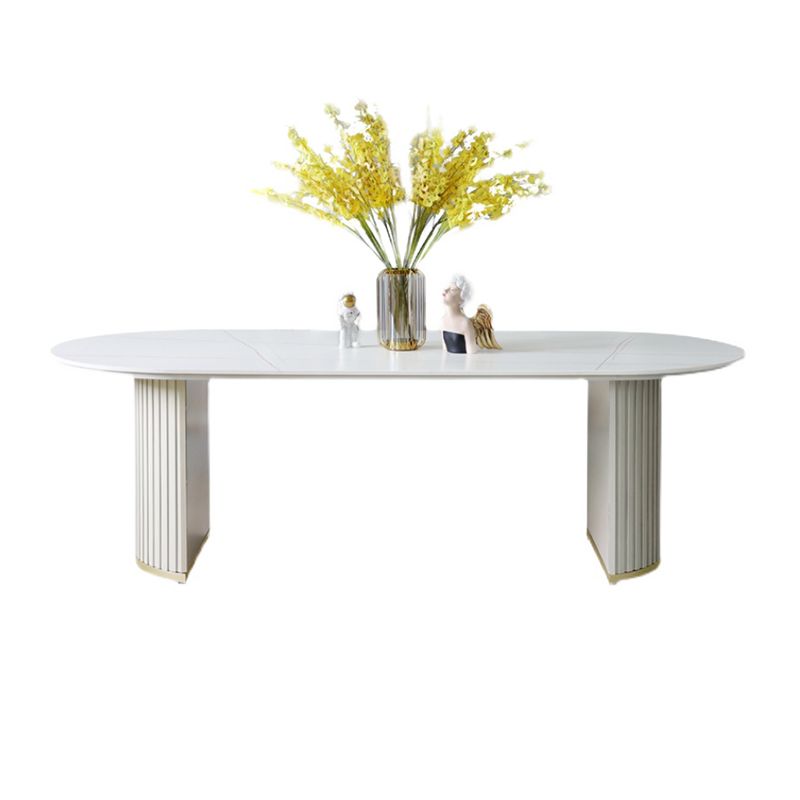 Contemporary White Standard Dining Table Irregular Sintered Stone Dining Table for Kitchen Clearhalo 'Dining Tables & Seating' 'Dining Tables' 'dining_table' 'furn' 'furn_dining_table' 'Furniture' 'furniture_dining_table' 'Kitchen & Dining Furniture' 'kitchen' 'kitchen_dining_table' 1200x1200_00d6722e-39b4-483e-adb1-6e8cfdf0bd06