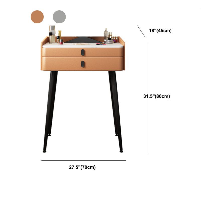 Luxe ijdelheid 2 opbergladen met gewatteerde stenen stenen top dressoir