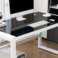 Contemporary Glass Top Computer Desk Sled Base 29.53-inch Tall Gaming Desk Clearhalo 'furn' 'furn_office_desk' 'Furniture' 'Office Desks' 'Office Furniture' 'office_desk' 1200x1200_00d779d5-e4ca-419e-8e48-f637093ce425