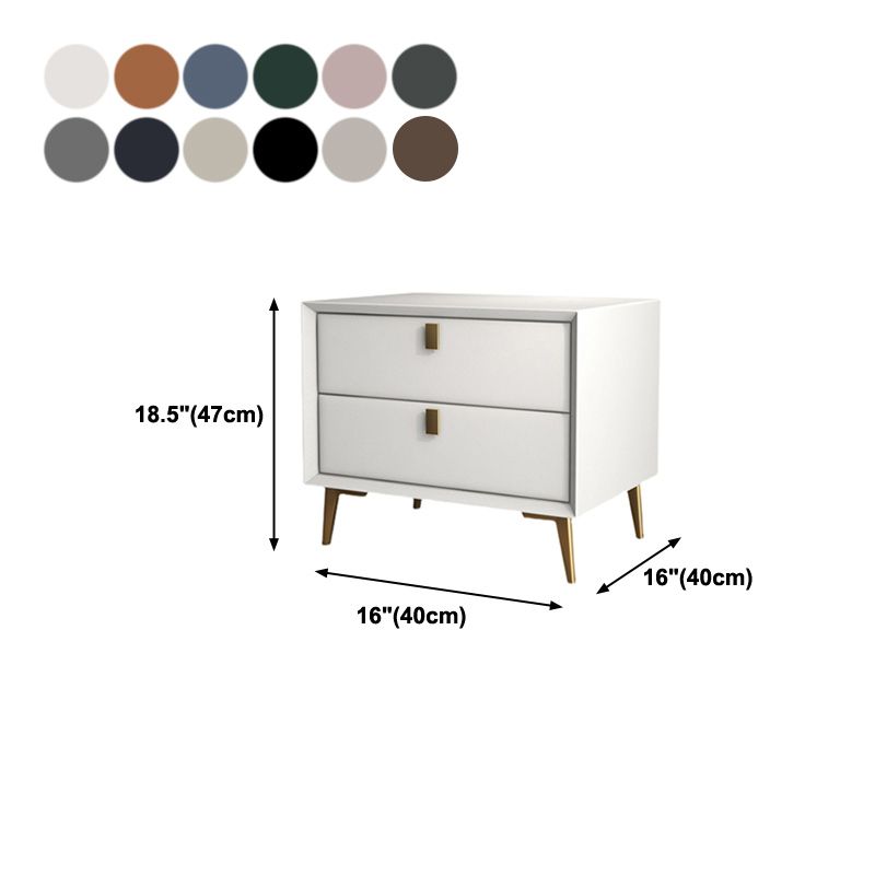 グラム19 ''背の高いベッドナイトスタンドソリッドウッド2ドロワーレッグにはアクセントテーブルナイトスタンドが含まれています