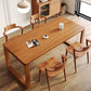 Modern Dining Table with Sled Base Rectangle Pine Solid Wood Table