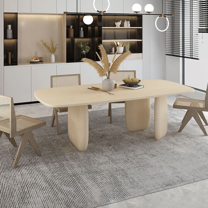 Modern 1/2/4/5 Pieces Dining Set Rectangle Pine Wood Dining Table for Dining Room Kitchen Clearhalo 'Dining Room Sets' 'Dining Tables & Seating' 'dining_room_set' 'furn' 'furn_dining_room_set' 'Furniture' 'Kitchen & Dining Furniture' 1200x1200_00dabaa6-3c74-4f7c-9eff-6a712c03039a