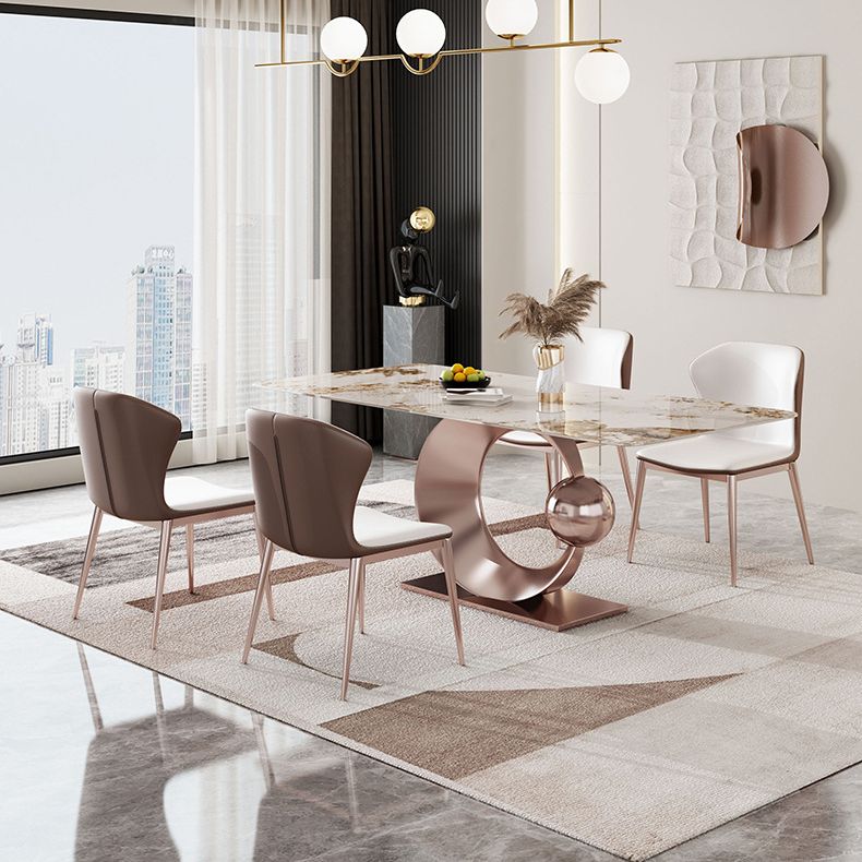 Modern Style Sintered Stone Dining Table Set 1/4/5/7/9 Pieces Dining Set for Home Use Clearhalo 'Dining Room Sets' 'Dining Tables & Seating' 'dining_room_set' 'furn' 'furn_dining_room_set' 'Furniture' 'Kitchen & Dining Furniture' 1200x1200_00dbd103-e6a4-45d5-9d55-e1330d6ccfb6