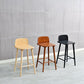 Modern Rubberwood Bar Stool Low Back Counter Height Bar Stool