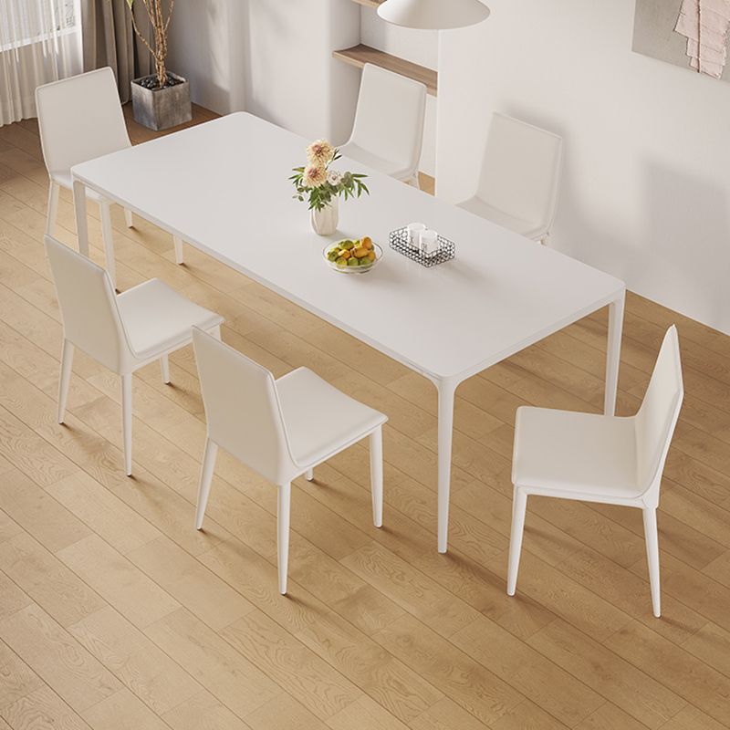 Pièces modernes 1/3/4/5/7 Pièces Table à manger Set Pierre Rectangle Meubles en blanc