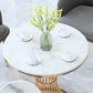 Glam Fintered Stone Dining Set Round 1/2/3/4/5 Pièces Pièces Ensemble pour une utilisation à domicile