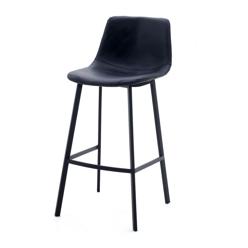 Contemporary Design Leather Counter Stool Low Back Armless Stools with Metal Base Clearhalo 'Bar Furniture' 'Bar Stools' 'bar_stools' 'furn' 'furn_bar_stools' 'Furniture' 'furniture_bar_stools' 'Kitchen & Dining Furniture' 1200x1200_00e100e4-8b78-4e5d-b67f-39c075317738