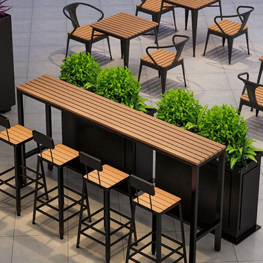 Tavolo da pub contemporaneo con barra top in legno in finto marrone chiaro chiaro