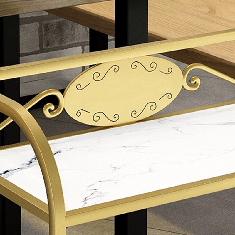 Tavolo da preparazione di stoccaggio aperto a 3 livelli Home Dining Modern Kitchen Trolley