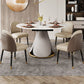 Modern Sintered Stone Dining Room Set Standard Height with Round Top and White Leg Dining Set Clearhalo 'Dining Room Sets' 'Dining Tables & Seating' 'dining_room_set' 'furn' 'furn_dining_room_set' 'Furniture' 'furniture_dining_room_set' 'Kitchen & Dining Furniture' 'kitchen&dining_furn' 'kitchen' 1200x1200_00e3f6bb-1a3d-4e16-9bdf-f6717ba4794d