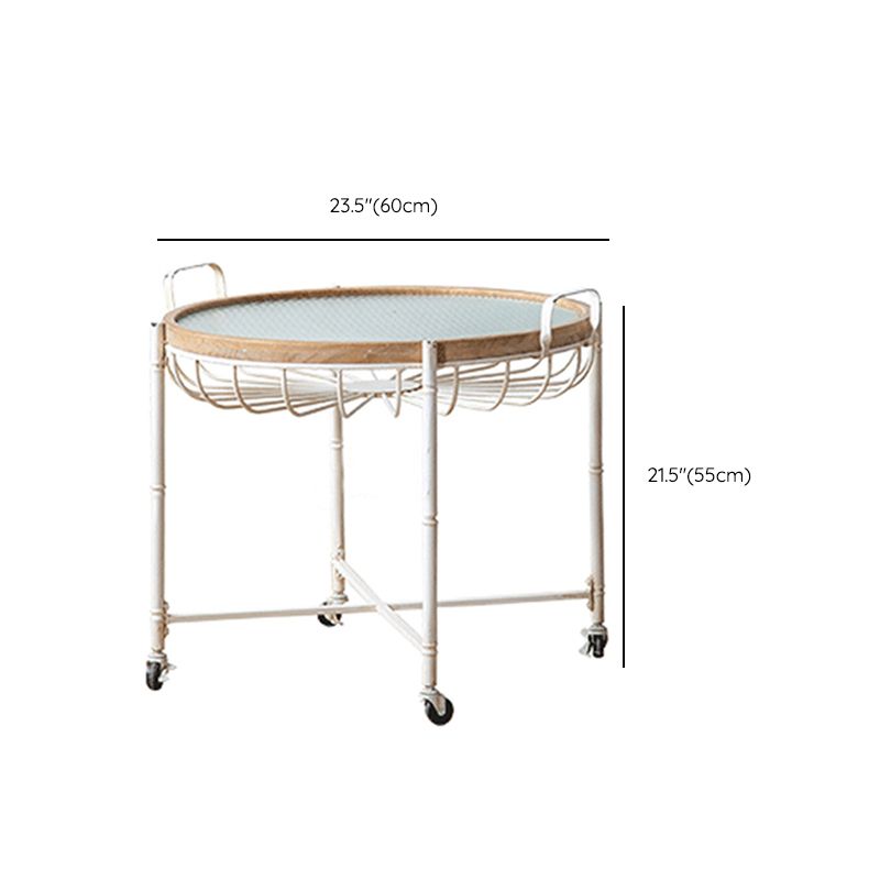 Metallkreuzbeine Endtisch weißer Glasobertisch Akzent