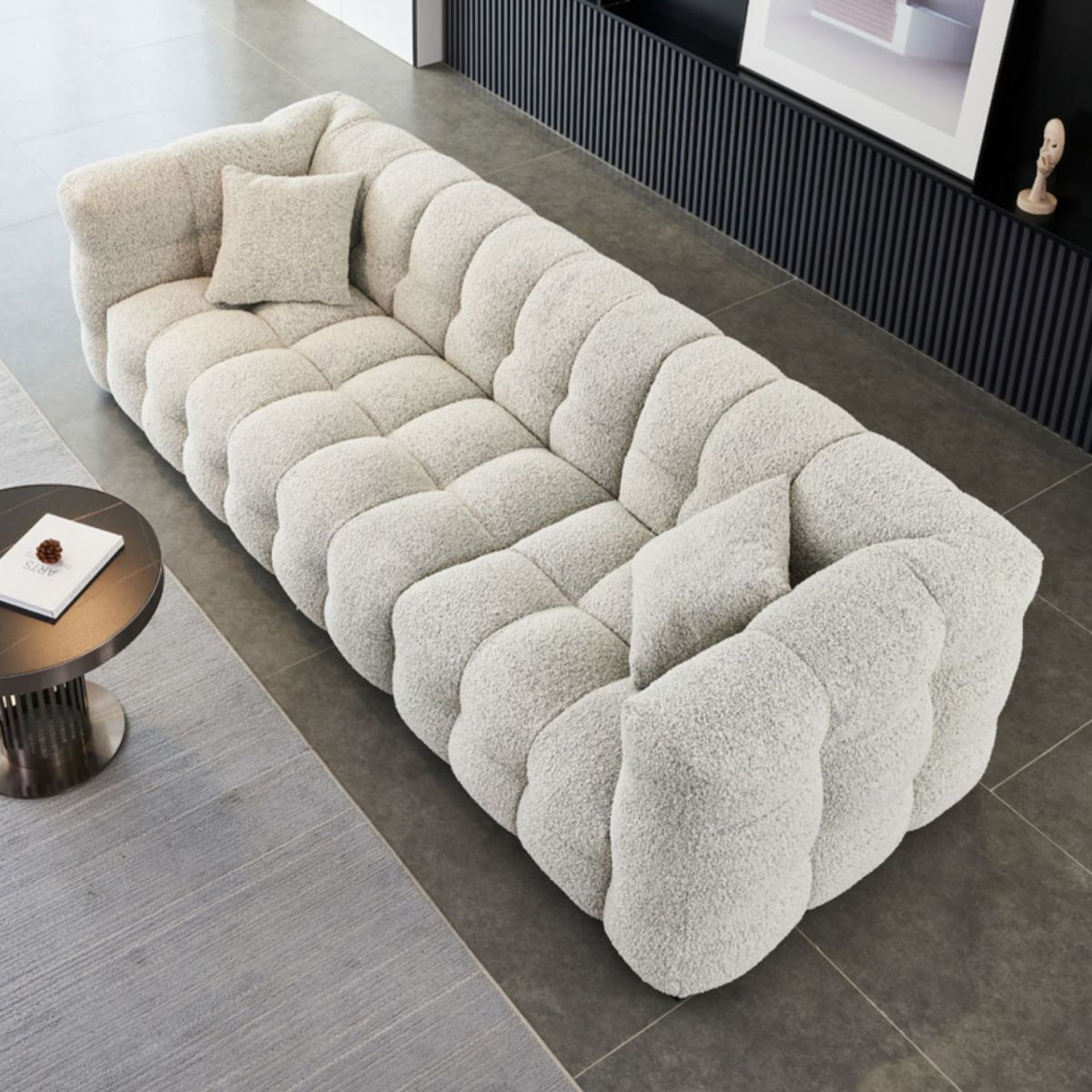 リビングルーム用の現代的な正方形の腕のタイトタイトバックソファソファ