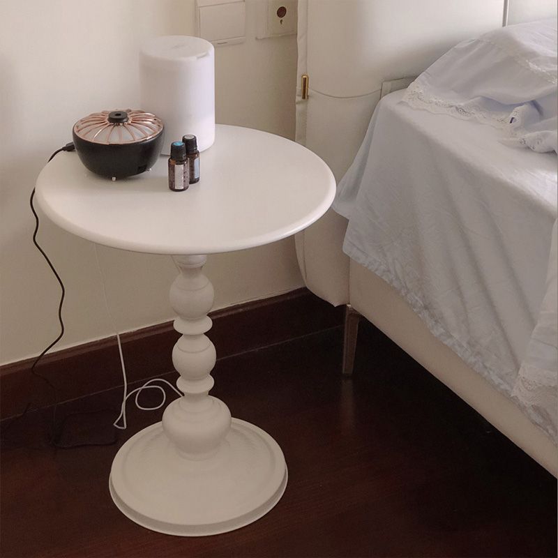 Side Table Metal Pedestal Table Round Mid-Century Living Room