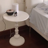 Side Table Metal Pedestal Table Round Mid-Century Living Room