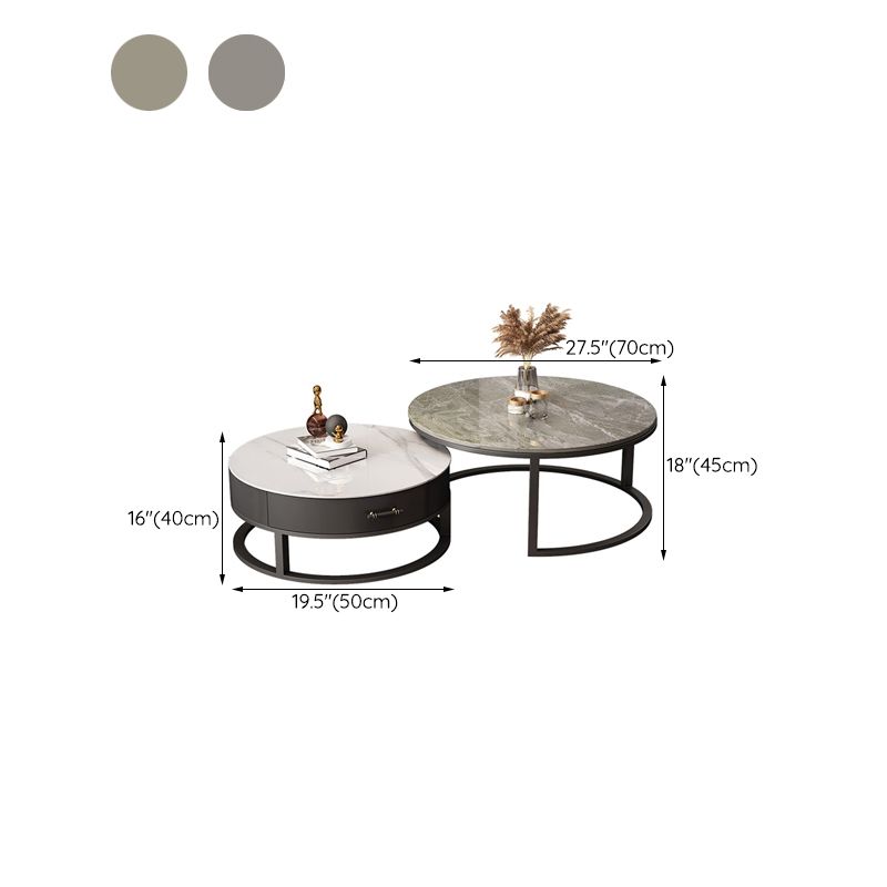 Frame Coffee Table Set Slate Cocktail Table with Storage Drawers Clearhalo 'Coffee & Accent Tables' 'Coffee Tables' 'coffee_tables' 'furn' 'furn_coffee_tables' 'Furniture' 'Living Room Furniture' 1200x1200_00e78ebf-057a-44a6-9255-421008727ad5