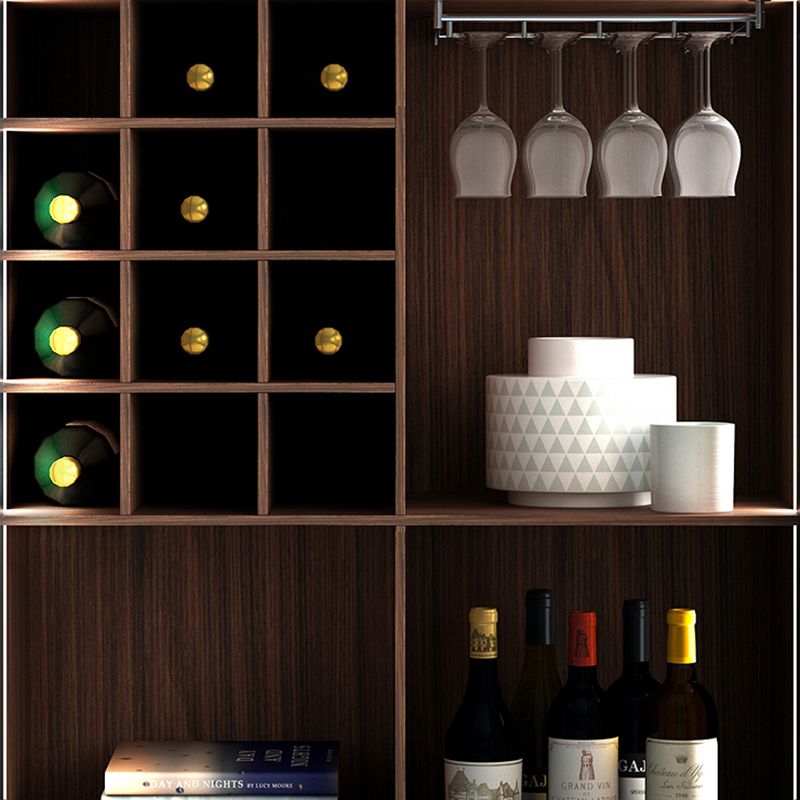 Scandinavian Faux Wood Storage Cabinet Black Glass Doors Display Cabinet for Bedroom Clearhalo 'Display & China Cabinets' 'display_china_cabinets' 'furn' 'furn_display_china_cabinets' 'Furniture' 'Kitchen & Dining Furniture' 1200x1200_00e85e91-bfe6-4a32-b746-78fa1ac397fd