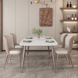 モダンな焼結石ダイネットセット1/2/5/7ピース長方形のダイニングセット