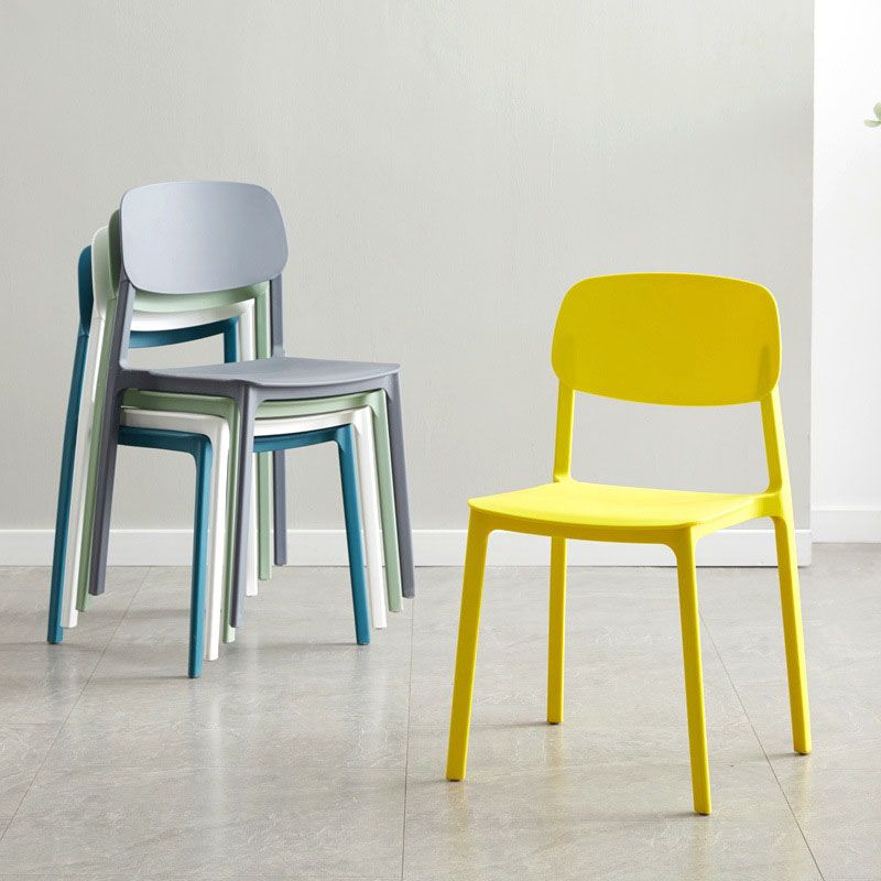 Conference Room Scandinavian Plastic Side Chair Matte Finish Open Back Dining Chair Clearhalo ' kitchen&dining_furn' 'Dining Chairs' 'Dining Tables & Seating' 'dining_chair' 'furn' 'furn_dining_chair' 'Furniture' 'furniture_dining_chair' 'Kitchen & Dining Furniture' 'kitchen' 1200x1200_00e90a07-a896-40f7-9fab-05d96b337d9c