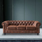 Chesterfield dunkelbraunes Sofa Apartment Tuxedo Arm liebt echtes Ledersofa