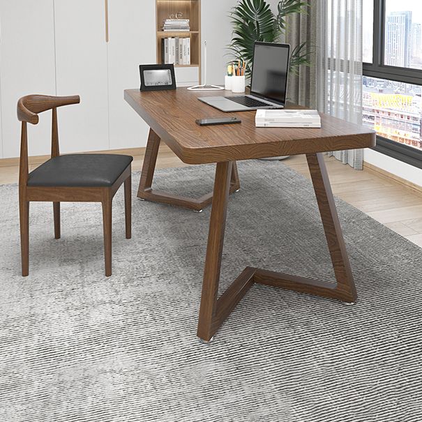 Modern Style Home Office Desk Curved Solid Wood Sled Writing Desk Clearhalo 'furn' 'furn_office_desk' 'Furniture' 'Office Desks' 'Office Furniture' 'office_desk' 1200x1200_00e964fa-49c3-4aed-8c56-c6ba7fc833ce