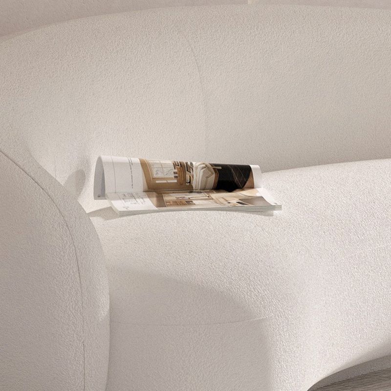 Contemporary Sloped Arm Curved Sofa White Tight Back Fabric Settee Clearhalo 'furn' 'furn_sofas' 'Furniture' 'Living Room Furniture' 'Sofa' 'sofas' 1200x1200_00eaebc6-69dd-4699-8578-a006b90579fc
