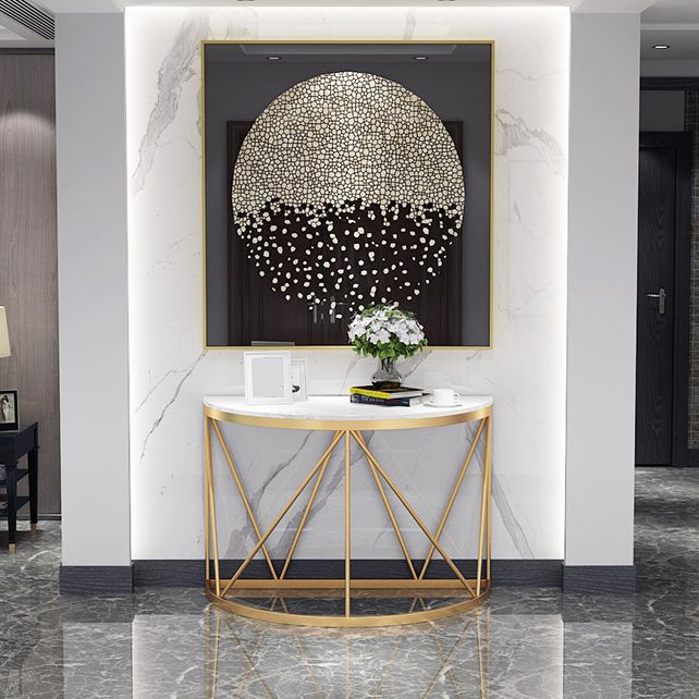 Tavolo di divano console in marmo contemporaneo tavolo da ferro mezzano per la sala
