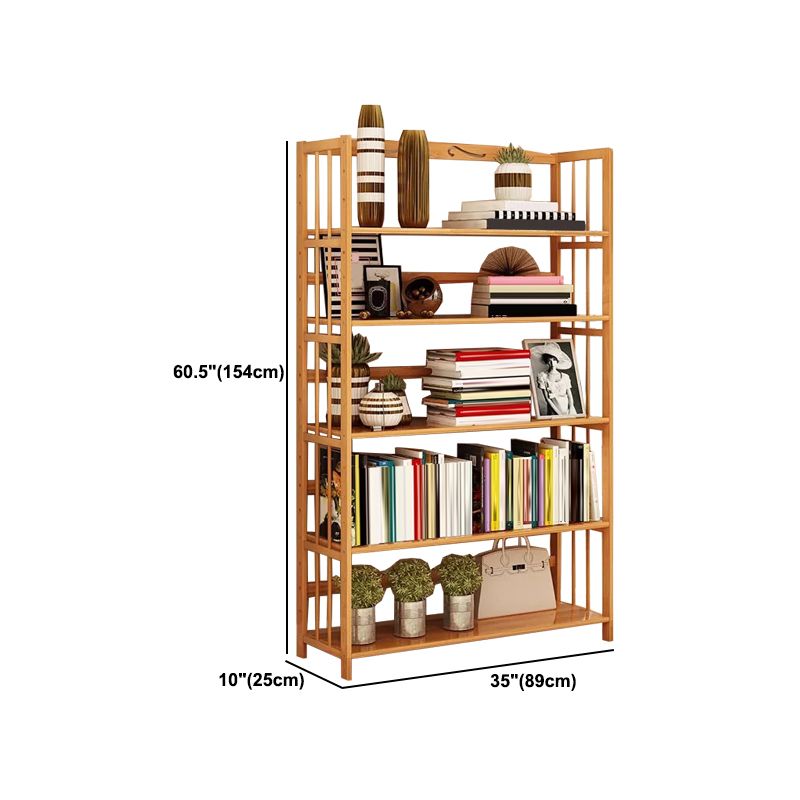 Contemporary Brown Bamboo Shelf Bookcase Open Bookcase for Study Room Clearhalo 'Bookcases' 'furn' 'furn_bookcases' 'Furniture' 'Office Furniture' 1200x1200_00eccd43-7a53-421e-9788-2ee3464af50c