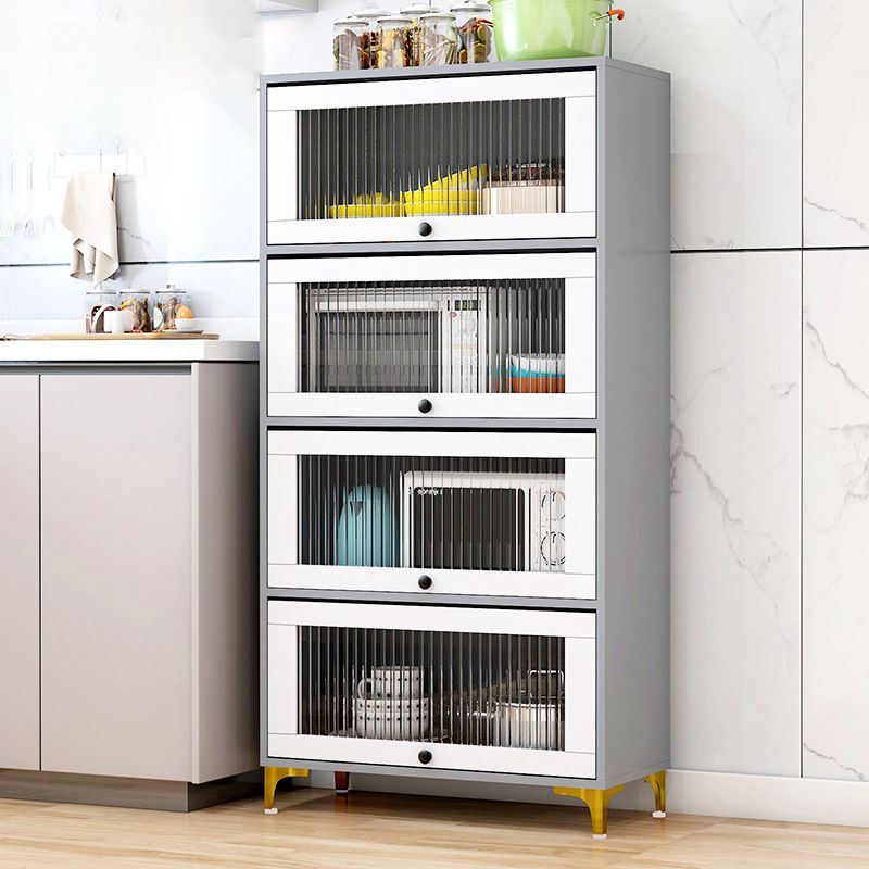 Server di cucina in stile glam porte in vetro temperato server per sala da pranzo