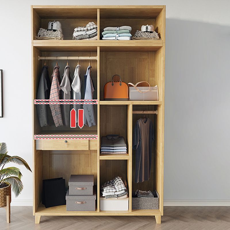 Light Wood Finish Wardrobe Armoire Traditional Wardrobe Cabinet Clearhalo 'Armoires & Wardrobes' 'armoires_wardrobes' 'Bedroom Furniture' 'furn' 'furn_armoires_wardrobes' 'Furniture' 1200x1200_00edd954-3864-42f8-814d-778d1378a76a