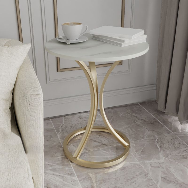 Tavolo da piedistallo moderno tondo in ardesia per soggiorno per soggiorno