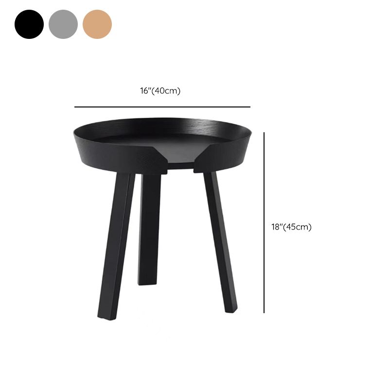 Solid Wood Tray Top End Table 3/4 Legs 2 Pieces Side Table Set