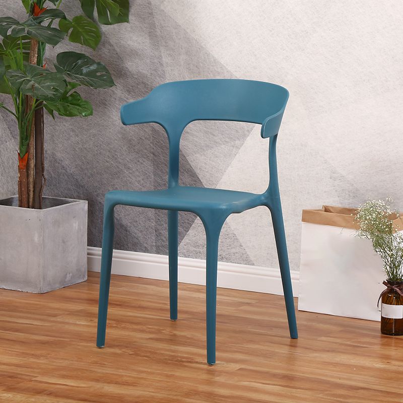 Modern Plastic Indoor-Outdoor Chair Home Stackable Open Back Dining Side Chair with Arm Clearhalo ' kitchen&dining_furn' 'Dining Chairs' 'Dining Tables & Seating' 'dining_chair' 'furn' 'furn_dining_chair' 'Furniture' 'furniture_dining_chair' 'Kitchen & Dining Furniture' 'kitchen' 1200x1200_00f27b40-1691-4e50-8ec9-2693d9ca19e1