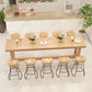 1/6/11 Pieces Modern Rectangular Pub Table Set Wooden Counter Table with Backless Stools Clearhalo 'Bar Furniture' 'furn' 'furn_home_bar_bar_sets' 'Furniture' 'Home Bars & Bar Sets' 'home_bar_bar_sets' 'Kitchen & Dining Furniture' 1200x1200_00f32dc1-c1d5-4cae-8424-193a09842413