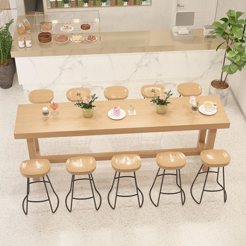1/6/11 Pieces Modern Rectangular Pub Table Set Wooden Counter Table with Backless Stools Clearhalo 'Bar Furniture' 'furn' 'furn_home_bar_bar_sets' 'Furniture' 'Home Bars & Bar Sets' 'home_bar_bar_sets' 'Kitchen & Dining Furniture' 1200x1200_00f32dc1-c1d5-4cae-8424-193a09842413