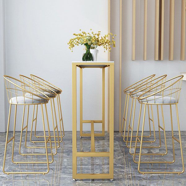 Glam Style 1/2/7 Pieces Faux Marble Bar Table Set Fixed Table Counter Set for Home Use Clearhalo 'Bar Furniture' 'furn' 'furn_home_bar_bar_sets' 'Furniture' 'Home Bars & Bar Sets' 'home_bar_bar_sets' 'Kitchen & Dining Furniture' 1200x1200_00f5399a-29bd-41ff-a740-1d0ae0464e36