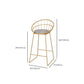 Tabourets de bar rond en métal tabourets à manger sans bras avec base en métal doré