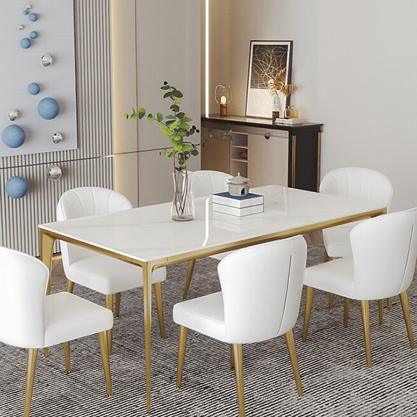 Sintered Stone Dining Table Luxury Style 4 Legs Base Rectangle Table for Dining Room Clearhalo ' dining_table' 'Dining Tables & Seating' 'Dining Tables' 'furn' 'furn_dining_table' 'Furniture' 'furniture_dining_table' 'Kitchen & Dining Furniture' 'kitchen&dining_furn' 'kitchen' 'kitchen_dining_table' 1200x1200_00f62ed4-1e9c-4c2a-b44e-34d316fd21b2