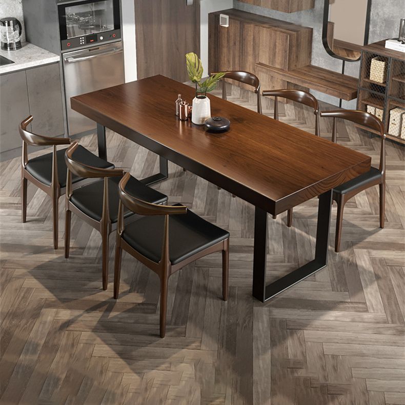 Industrial Dining Set 1/5/7 Pieces Rectangle Pine Wood Dining Table for Kitchen