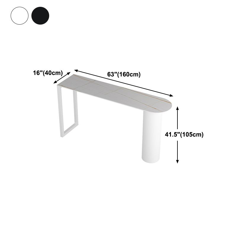Industrial Stone Indoor Pub Bar Table Iron Double Pedestal Bar Dining Table Fixed Table Clearhalo 'Bar Furniture' 'Bar Tables' 'bar_tables' 'furn' 'furn_bar_tables' 'Furniture' 'furniture_bar_tables' 'Kitchen & Dining Furniture' 1200x1200_00f74ac2-f132-4ecd-b83d-d81a06bd3ec4