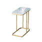 Glam Accent Table Nightstand Stone Bedside Cabinet for Bedroom
