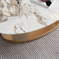 Mesa de cóctel Glam de 27" de ancho Mesa de cóctel de café ovalada de pizarra