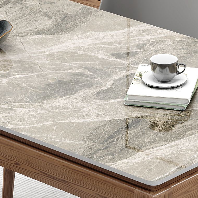 Midcentury Style Dining Table Rectangle Stone Dining Site Table for Home Clearhalo 'Dining Tables & Seating' 'Dining Tables' 'dining_table' 'furn' 'furn_dining_table' 'Furniture' 'Kitchen & Dining Furniture' 1200x1200_00fab53c-3e66-46c3-a883-62efcd9a1404