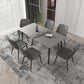 Set da pranzo moderno grigio Set tavolo da pranzo rettangolare da 1/4/7 pezzi con piano in pietra