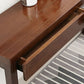 Divano console largo 12 pollici Tavolo da console in legno a 2 disegni in marrone scuro