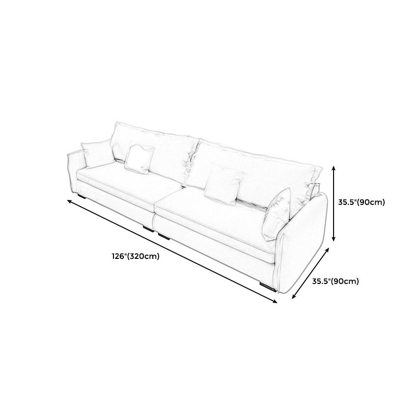 Modern Cushions Standard Sofa 35.43"High Square Arm Sofa, Beige Clearhalo 'furn' 'furn_sofas' 'Furniture' 'furniture_sofas' 'Living Room Furniture' 'Sofa' 'sofas' 1200x1200_00fc14c7-b1e8-4e0f-9a61-b26e6aef53cf