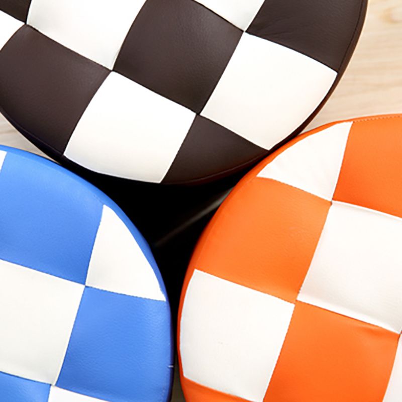 Modern Round Pouf Plaid Pattern Leather Pouf for Drawing Room Clearhalo 'furn' 'furn_ottomans_poufs' 'Furniture' 'Living Room Furniture' 'Ottomans & Poufs' 'ottomans_poufs' 1200x1200_00fd1d6d-7918-4db1-bf92-dec33506e244