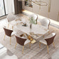 High Gloss White Dining Table Set 1/4/5/7 Pieces Glam Dinette Set with Leather Chairs Clearhalo 'Dining Room Sets' 'Dining Tables & Seating' 'dining_room_set' 'furn' 'furn_dining_room_set' 'Furniture' 'Kitchen & Dining Furniture' 1200x1200_00fdbd5b-210a-4a9f-bbb1-cd6ffd88121d