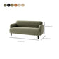 Contemporary Faux Leather Sofa for Living Room with Recessed Arm