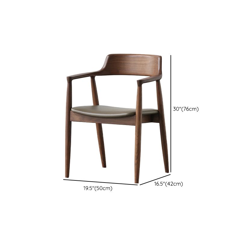 Sillas de comedor de madera sólida de 1/4/5 piezas industriales en marrón