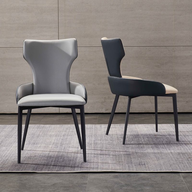 Contemporary Home Arm Chair Wingback Upholstered Metal Dining Room Chair Clearhalo ' kitchen&dining_furn' 'Dining Chairs' 'Dining Tables & Seating' 'dining_chair' 'furn' 'furn_dining_chair' 'Furniture' 'furniture_dining_chair' 'Kitchen & Dining Furniture' 'kitchen' 1200x1200_00fef65f-a59c-45bc-8f6a-53977ed4ab1e
